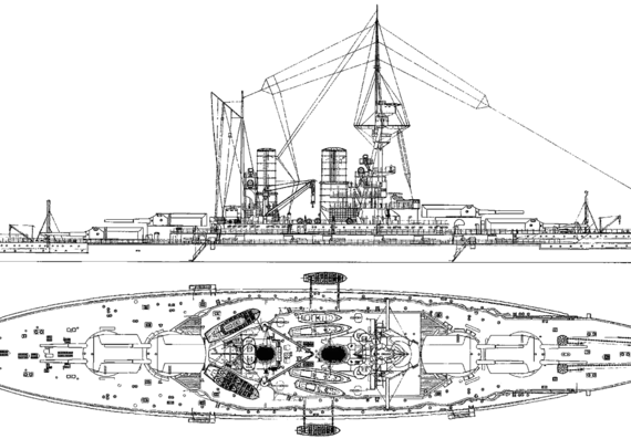 Боевой корабль SMS Baden [Battleship] (1917) - чертежи, габариты, рисунки